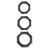 Hidden Desire Lot de 3 Cockrings Silicone Heavy C-Ring Noirs